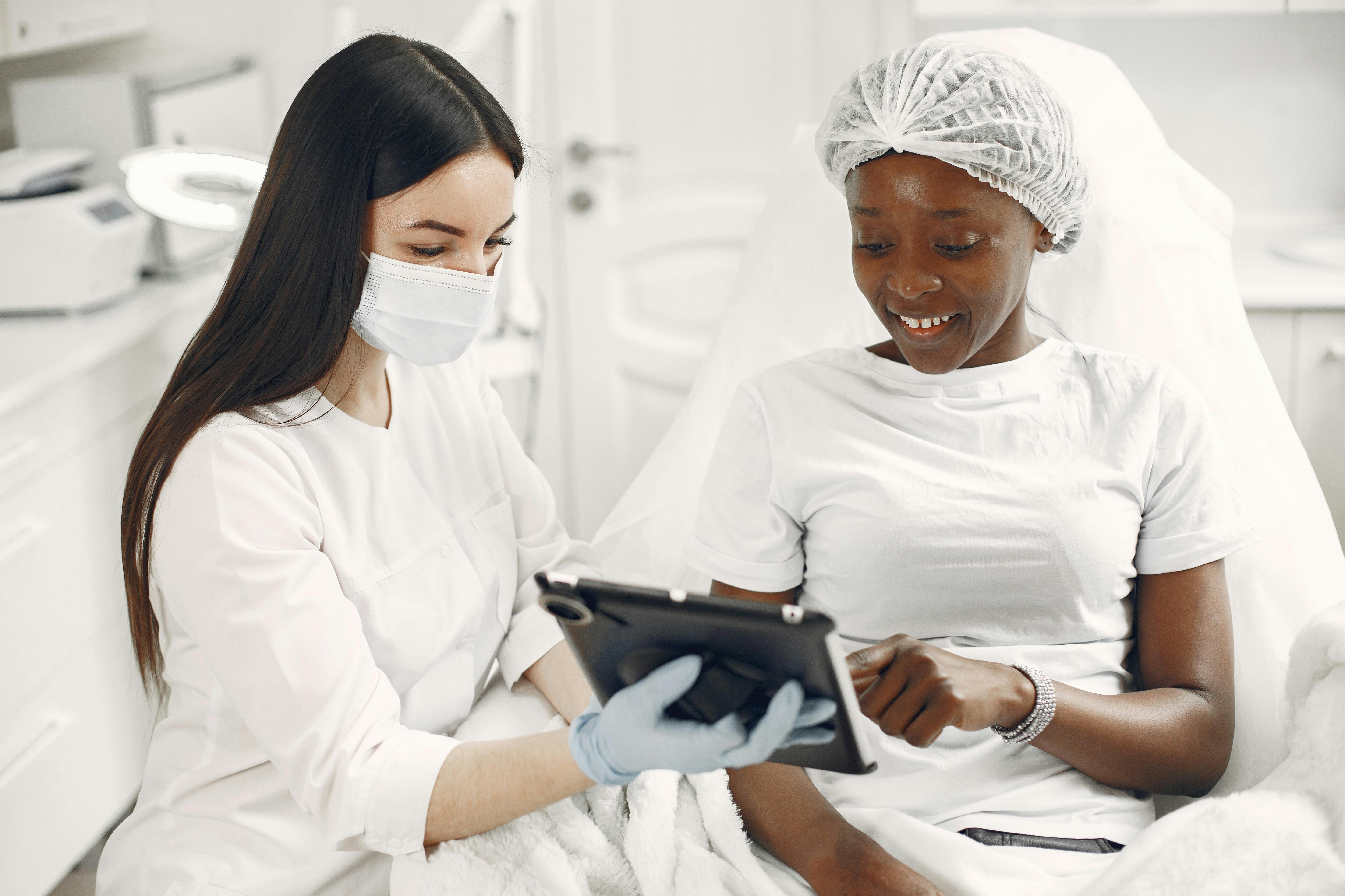 Professional skincare consultation at a clinic